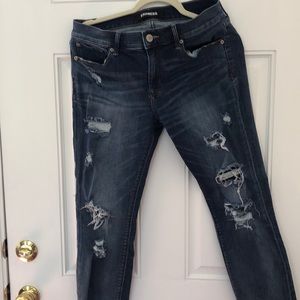 Express ankle length skinny jeans   Medium wash.